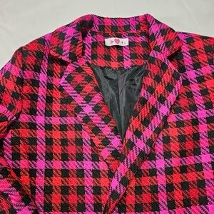 Buddy Love Pink and Red Plaid Blazer